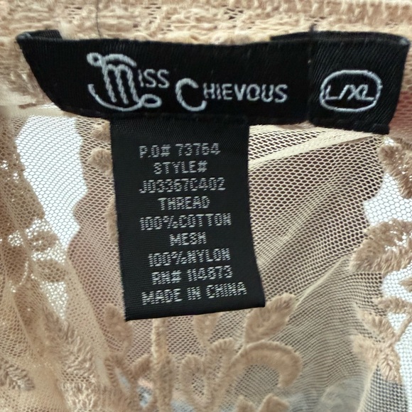 Miss Chievous Lace Mesh Cardigan in Cream - Picture 3 of 3